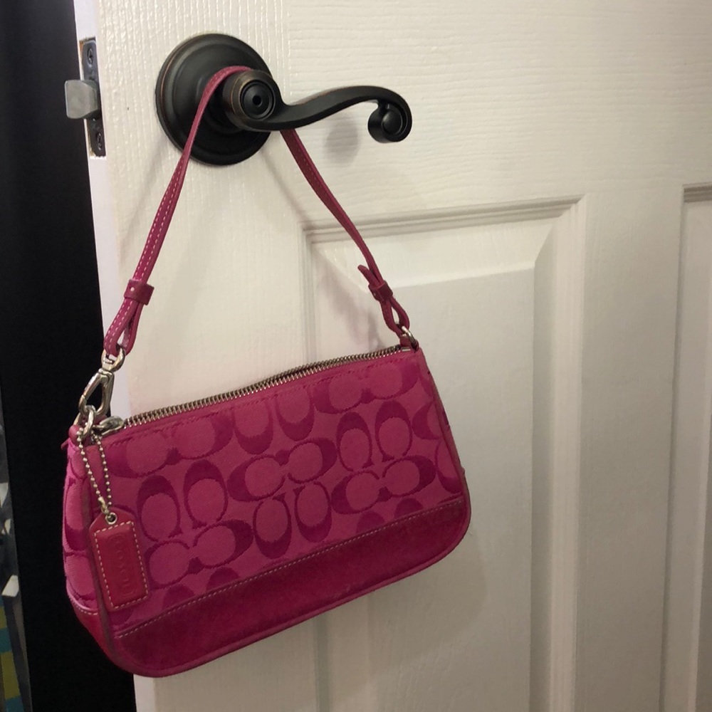 Fuchsia coach shoulder bag
